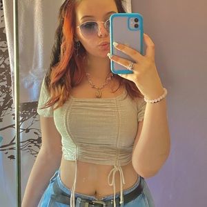 Off White/ Tan Wild Fable Crop Top